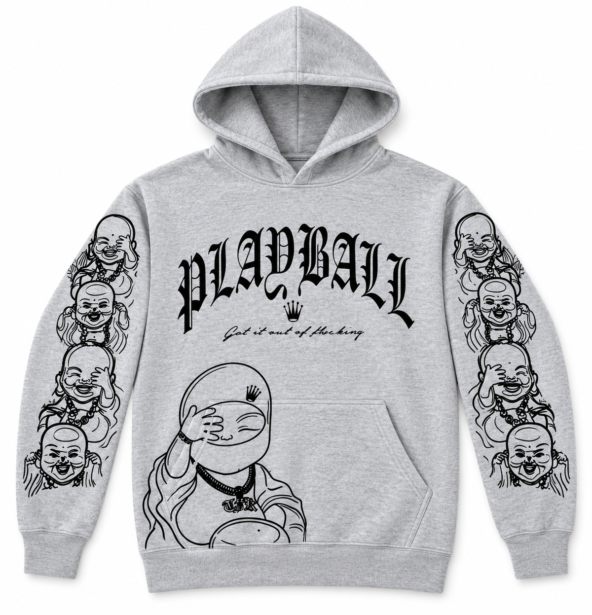 Grey Buddha hoodie