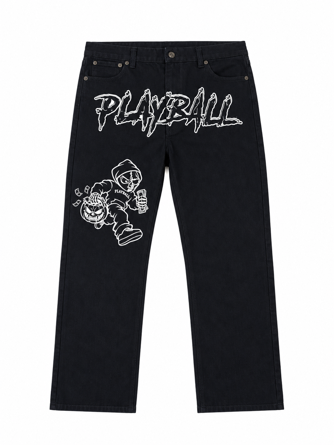 Black Halloween Robber Jeans